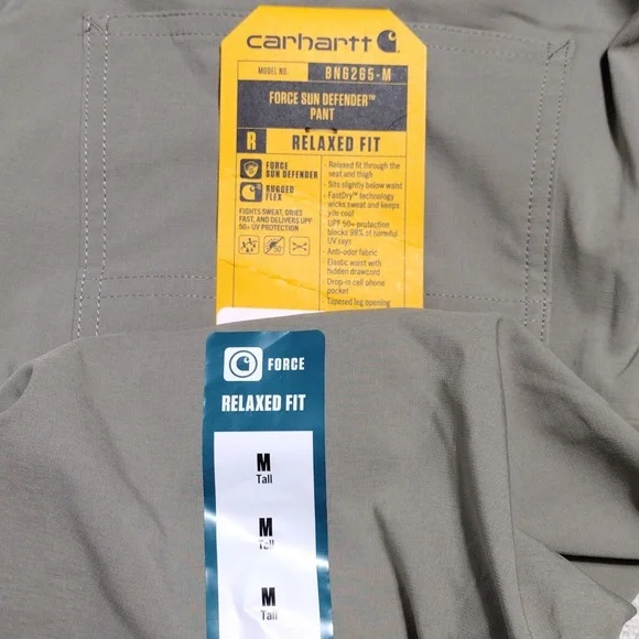 NWT Carhartt Force Sun Defender Pant Mens Size Medium Tall Relaxed Fit - Picture 4 of 10